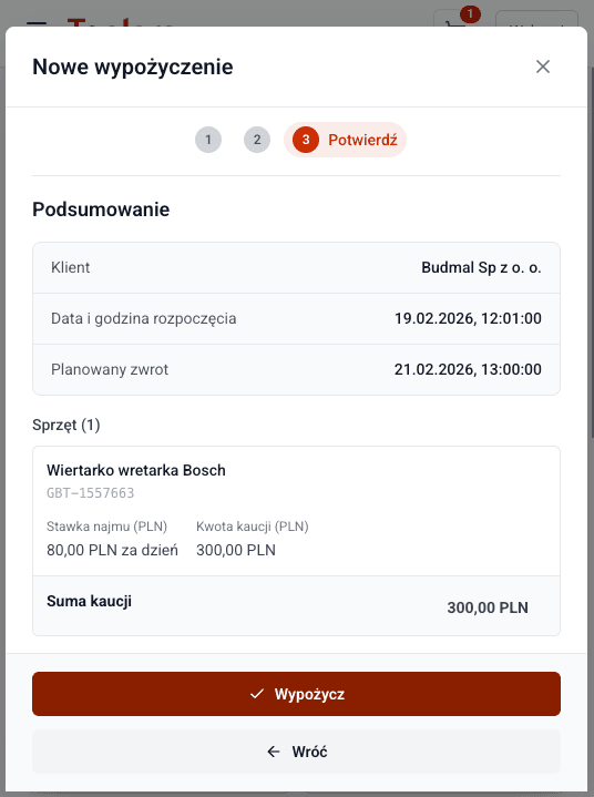 Panel wydań i statusów