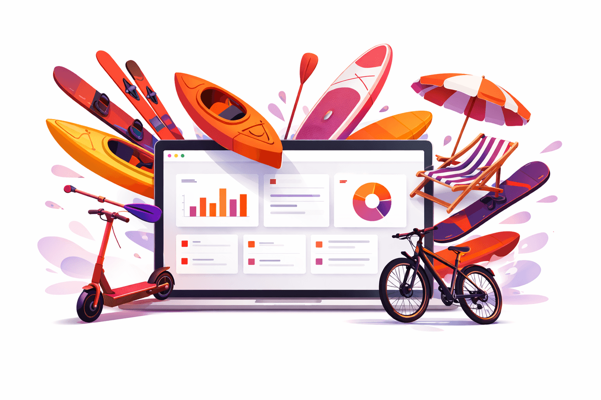 System do zarządzania wypożyczalnią sezonową Toolero - panel z ewidencją sprzętu i dostępnością